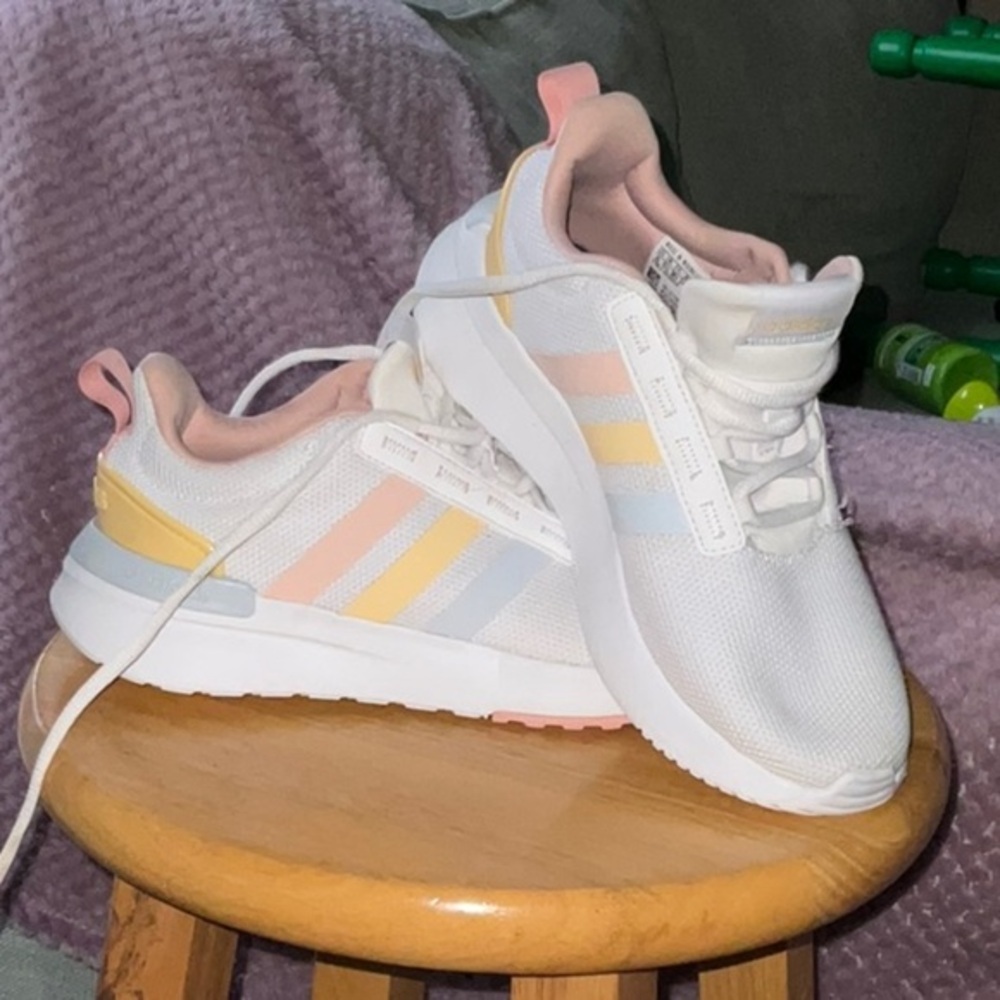 Adidas Pastel Pink and Blue Sneakers